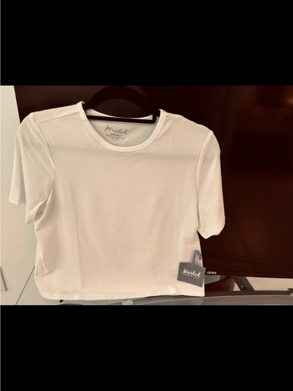 Essentials White Crew Tee with Subtle Branding
